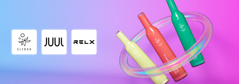 Одноразові електронні сигарети ELF BAR, JUUL і RELX